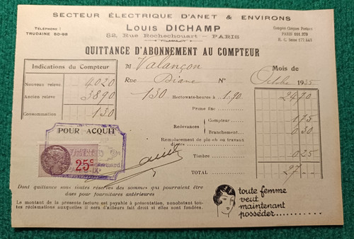 Quittance abonnement au - quittance, d'abonnement