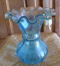 Vase ancien en verre bleu Grand modèle