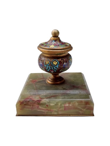 Encrier bronze cloisonné - encrier,