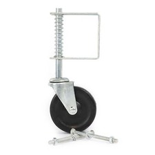 Wiltec Roue Portail à Ressort Métal Gris 100 mm 68kg PVC Clôture Roulette Galet