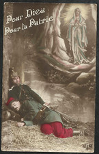 CARTE POSTALE PATRIOTIQUE 14-18:POUR DIEU,POUR LA PATRIE