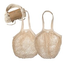 Lot de 2 sacs à provisions réutilisables - Sacs à provisions 100 % coton à ma...