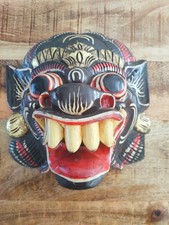 Masque de Java noir en bois 