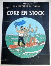 Sérigraphie TINTIN COKE EN STOCK ESCALE à PARIS HerGé Casterman 1988 1500 EX