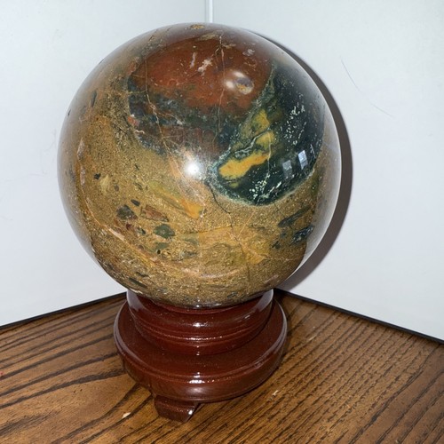 Hugh green jasper sphere - hugh,