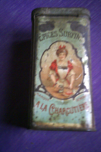 Ancienne boite fer epices - fer, :"epices