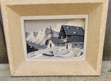Tableau Chalet Bois Relief