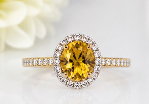Bague saphir jaune - 💎,