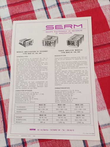 Ancienne fiche technique serm - fiche,