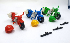 Playmobil Geobra System Série 3208 - Coffret de 3 motos : bleu, rouge, vert