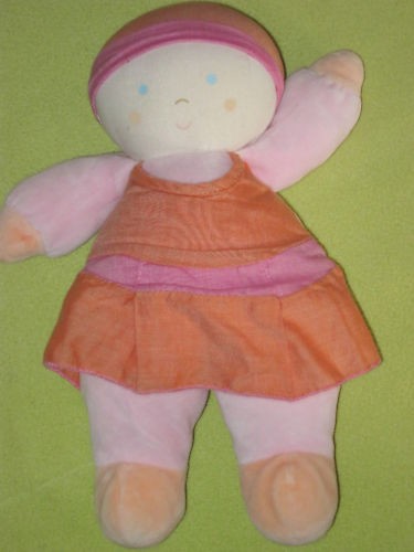 Doudou poupee rose orange - doudou,