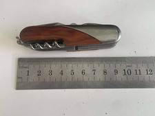 ANCIEN COUTEAU PLIANT MULTIFONCTIONS COUTEAU SUISSE 11 ACCESSOIRES INOX