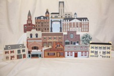 Lot of 14 The Cat's Meow Wooden Decorative Keepsakes Market & Main Street