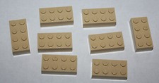 8 x Lego Tan Brick 2x4 ref 3001/set 7194 4884 7186 71006 4852 7477 5526 10144