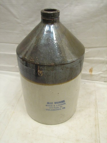 Antique stoneware jug blue - stoneware,