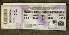 très rare ticket )) PSG V BORDEAUX Trophée des Champions 2013 LIBREVILLE GABON