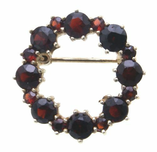 Broche grenat argent - broche, en