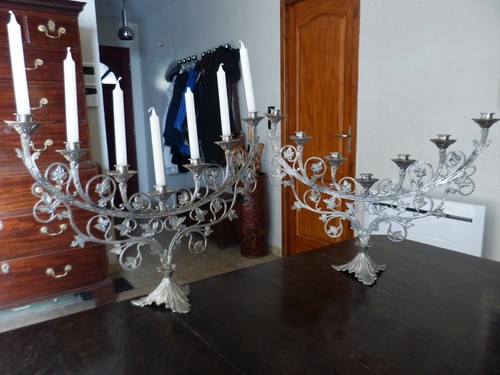 Paire chandeliers autel - d'autel, 7