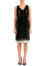Maison Margiela 1 Women's Layered Fringed Sleeveless Cocktail Dress Size XS S
