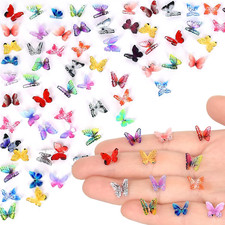 70 Pcs Mini Butterflies Tiny Resin Butterflies Miniature Ornaments for Fairy ...