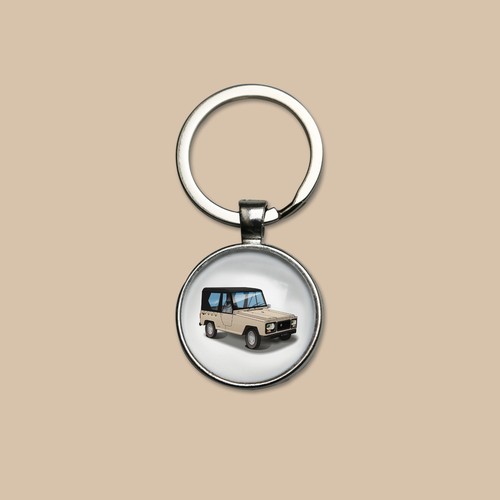Porte clés rodéo beige - porte-clés,