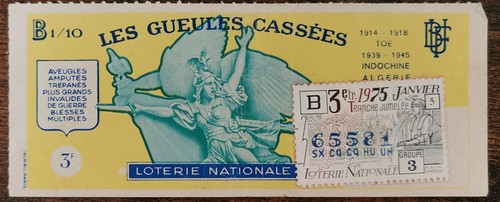 Billet loterie nationale 1975