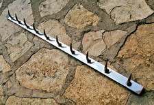 ancienne barre de boucher en inox dix dents de loup n°2