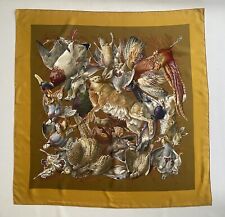 Carré en soie HERMES  « Gibiers » par Henri de Linarès