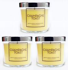 3 Bath & Body Works CHAMPAGNE TOAST 1-Wick Medium Jar Candle 4 oz