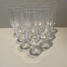10 flûtes à champagne cristal d'Arques modèle Matignon H 17,4 cm