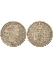 Espagne Isabelle II - 4 Reales Argent - 1863 M Madrid