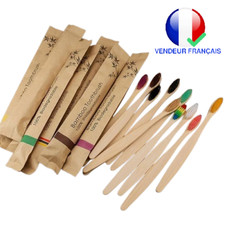 10 Brosses À Dents Bambou Écologiques Réutilisables Souples Pour Adultes Enfants