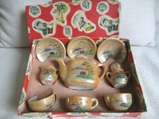 JOUET MINI DINETTE SERVICE A CAFÉ PORCELAINE DU JAPON EN BOITE 1950'S