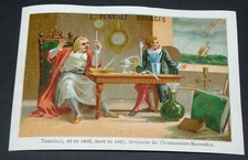 CHROMO 1889-1895 PENAULT BOURGES INVENTIONS TORICELLI THERMOMETRE BAROMETRE