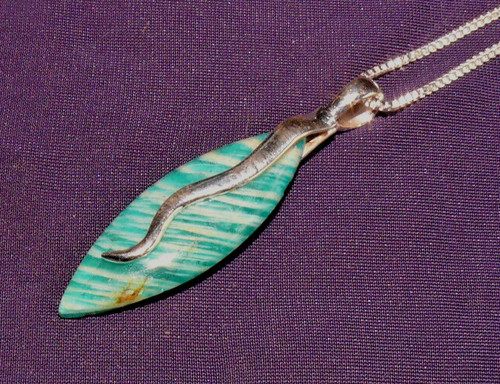 Collier pendentif amazonite - pendentif,