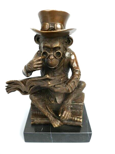 Sculpture bronze un singe - bronze, d'un