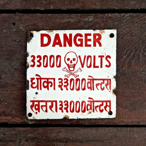 Plaque émaillée danger - émaillée, «
