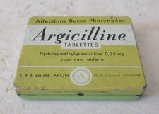 Ancienne Boite métal ARGICILLINE Médicament Pharmacie Gorge France vert