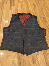 VTG HARRIS TWEED Blue Vest Men
