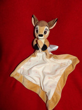 Doudou Peluche Mouchoir DISNEY NICOTOY Bambi  Marron Fleur Rose