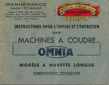Instructions pour l'emploi des machine a coudre Omnia Manufrance, mode d',notice