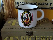 MUG Plaque émaillée BIERE DU COQ HARDI   tasse café  email