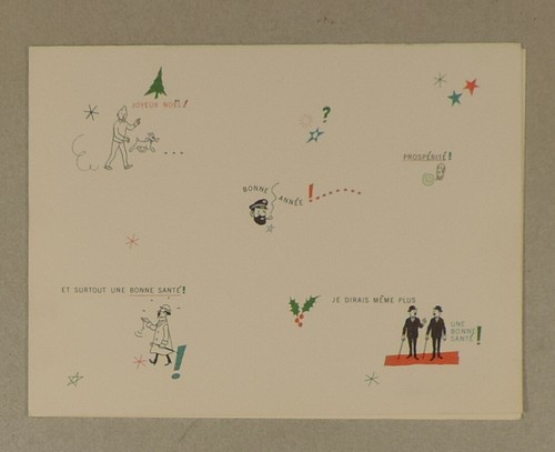 Carte voeux herge 1971 - voeux,