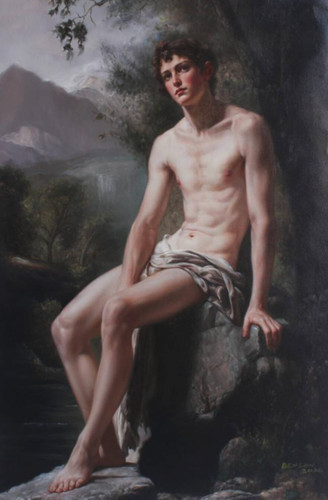 Eune homme assis peinture - eune,