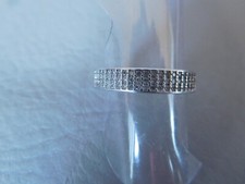 bague femme jeune fille anneau pierre zirconium blanc CZ argent massif 925 56