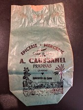 Rare ancien Petit sac En Papier publicitaire Épicerie Mercerie Café Année 1950