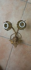 Applique Double Tête ange angelot chérubin bronze restauration  Applique