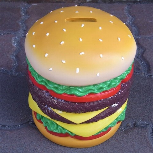 Tirelire hamburger résine - à,
