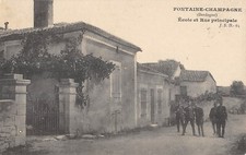 CPA 24 FONTAINE CHAMPAGNE / ECOLE ET RUE PRINCIPALE