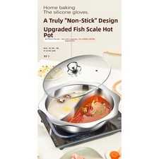 Corps de pot chaud en acier inoxydable avec couvercle en verre trempé et répar